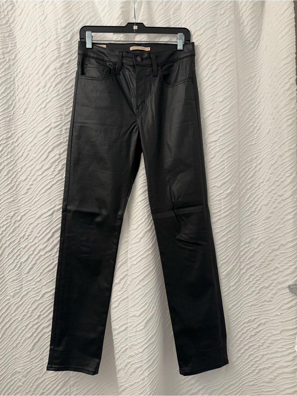 Levi’s Black High-Rise Slim-Fit Faux-Leather Jeans